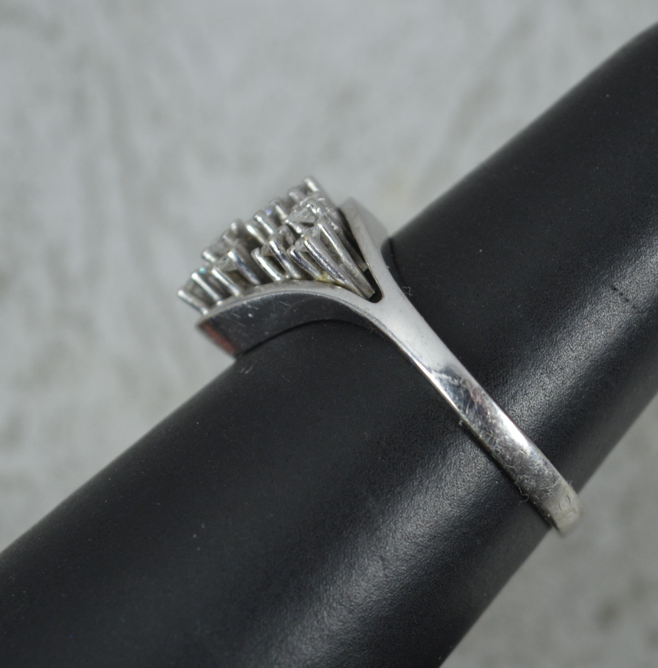Superb 14 Carat White Gold and Natural Diamond Cluster Ring 1