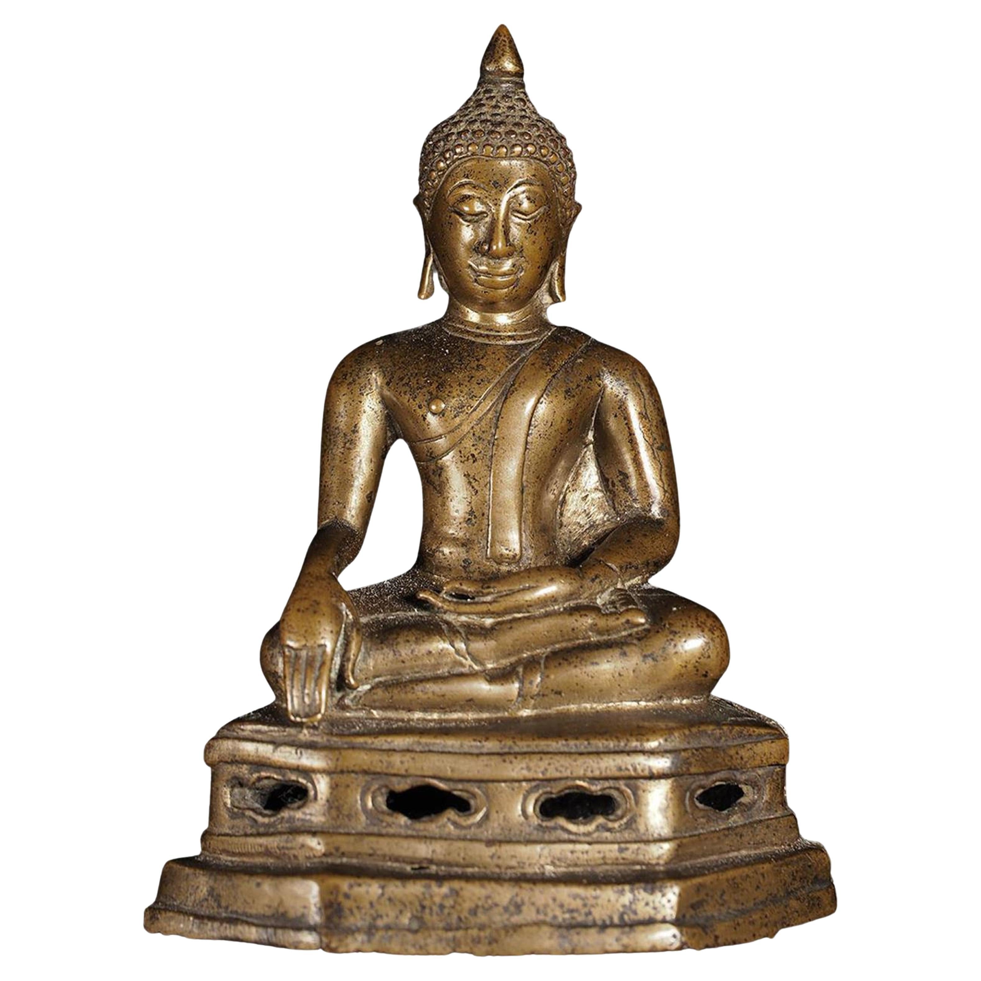 Superbe Bouddha thaïlandais du 15/16e siècle en bronze, 8491
