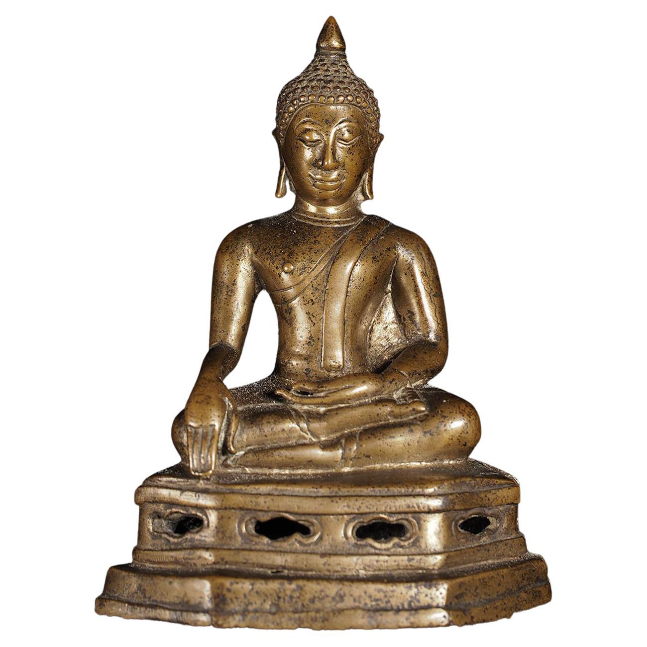 Superb 15/16th C Northern Thai Bronze Buddha, 8491 For Sale