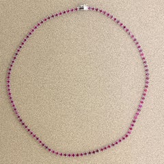 Superb 15.12 Carat Ruby Platinum Tennis Necklace