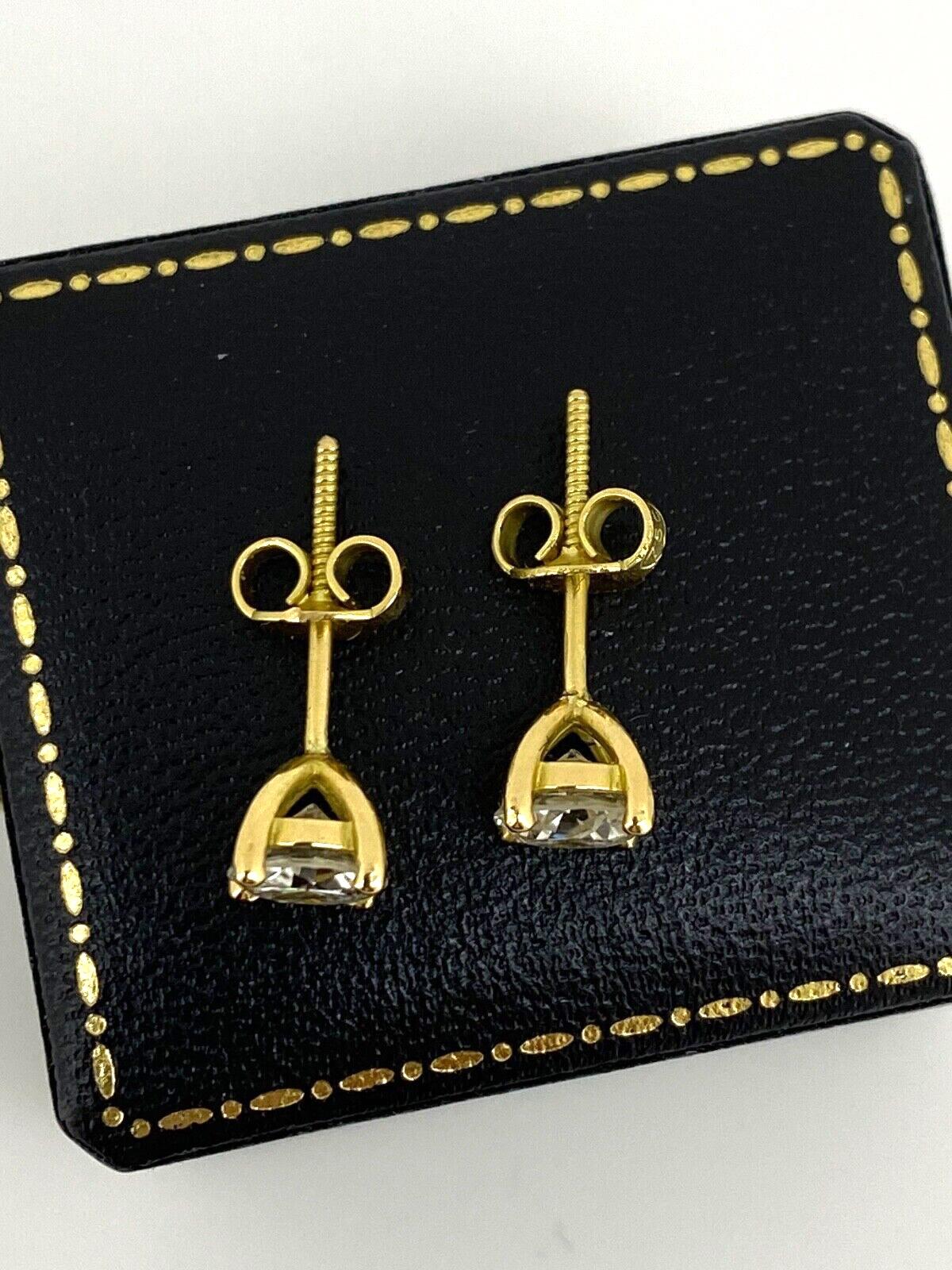 Superb 1.60ct (total) Old-European Cut Diamond Stud Earrings in 18K Yellow Gold In Excellent Condition In MELBOURNE, AU