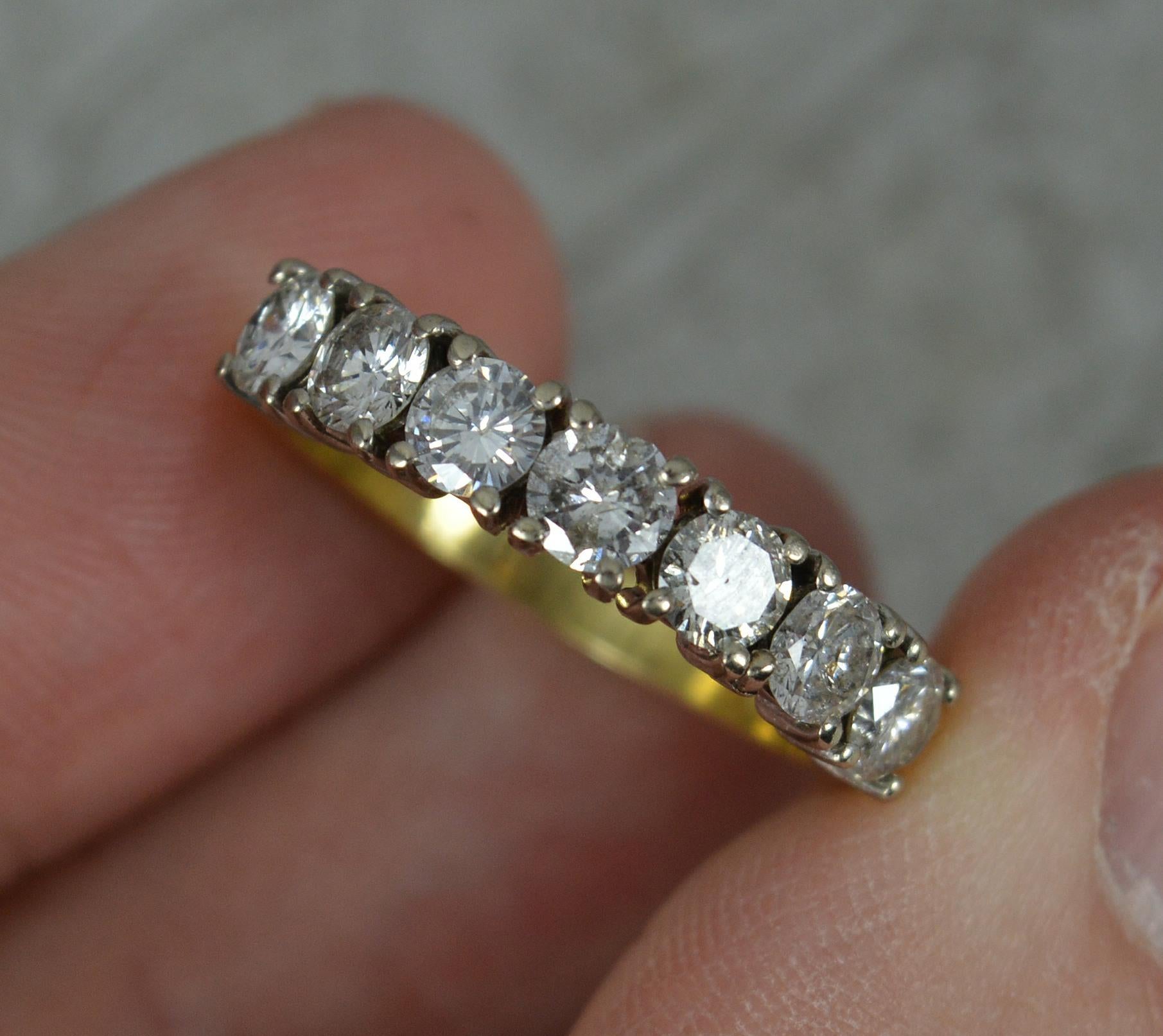 Round Cut Superb 18 Carat Gold and 1.40 Carat Diamond Half Eternity Stack Ring