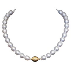 Superbe collier en or 18ct et diamant pour perles de mer du Sud baroques