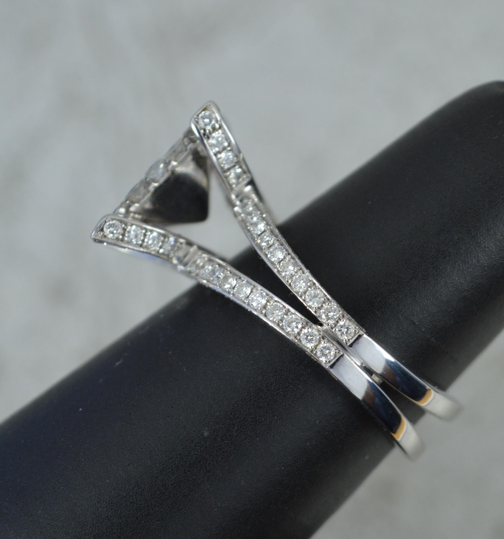 Superb 18ct White Gold and 2.25ct Diamond Cluster Statement Ring For Sale 4
