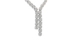 Superb 18k White Gold Riviera Necklace w/ 22ct Natural Diamonds IGI Certificate