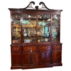 Superb 18th century Georgian Mahogany Breakfront Secretary Bookcase