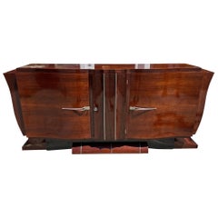 Superb 1930’s Art Deco Mahogany Tulip Credenza or Sideboard
