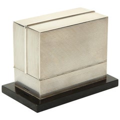 Vintage Superb 1930s Sterling and Ebony Playing Card Box
