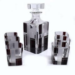 Superb 1930s Whiskey Glass Decanter Set