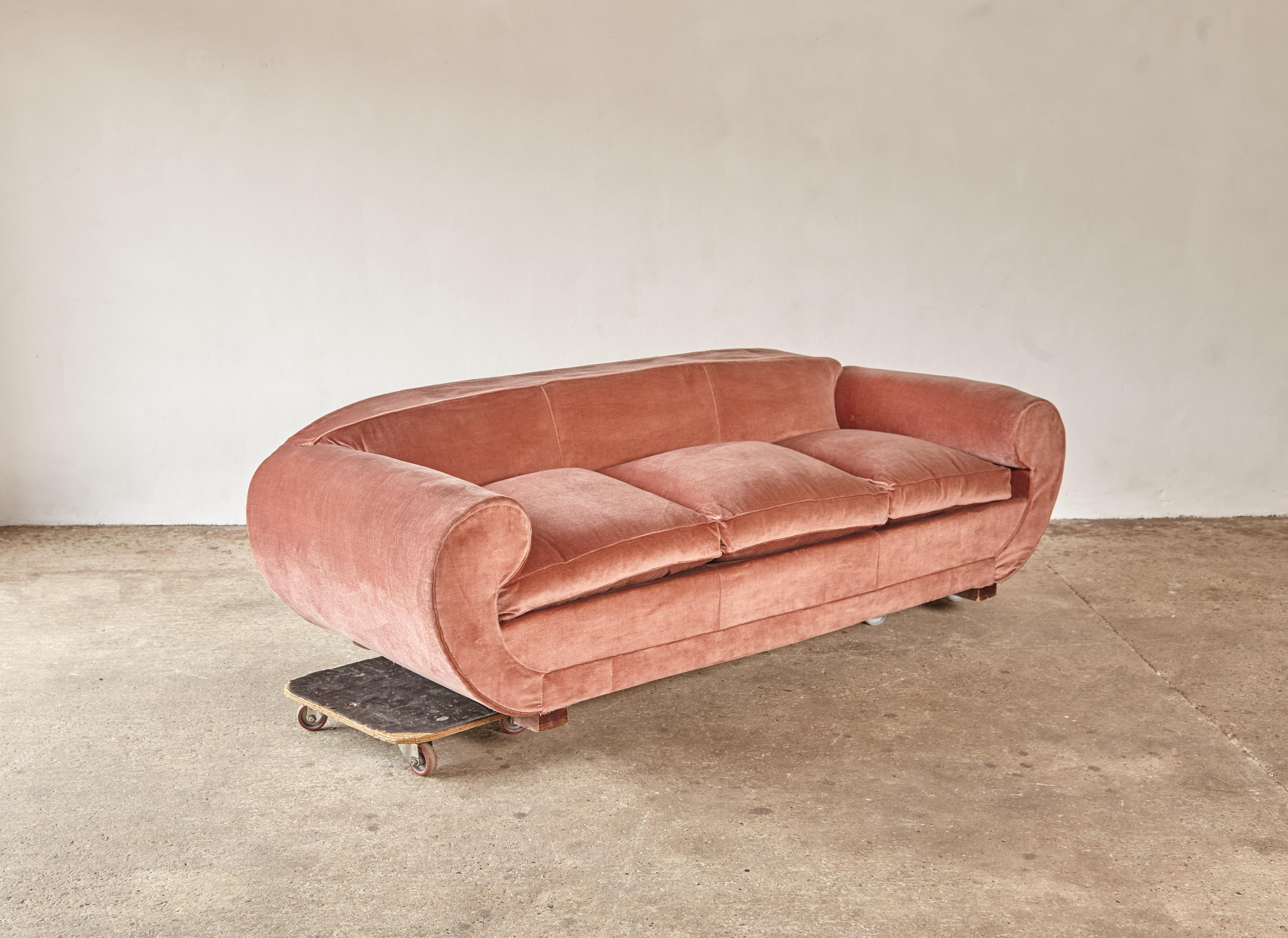 Superb 1950s Pink Sofa Attributed to Maison Gouffé, France, 1950s (UK) 8