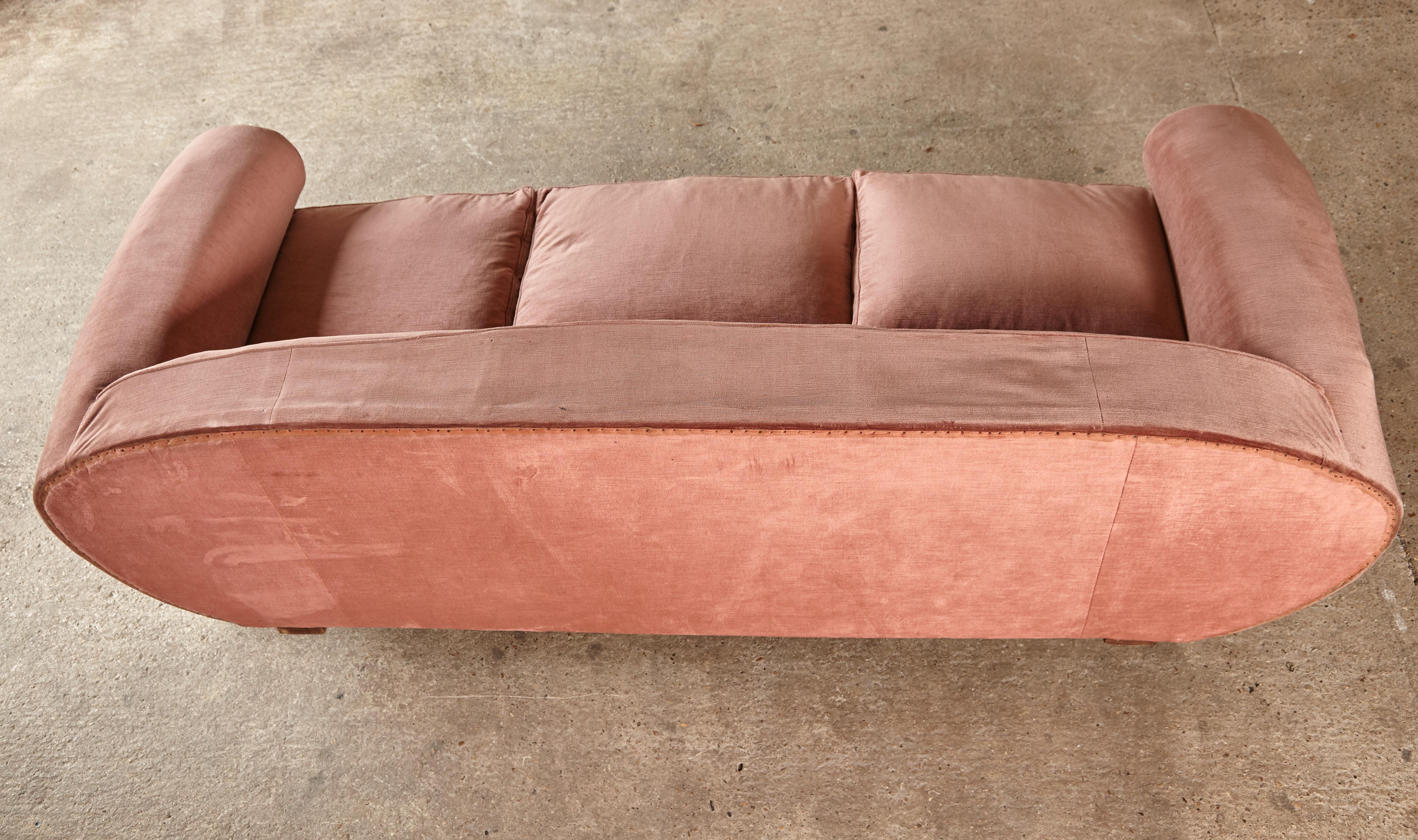 Mid-Century Modern Superb 1950s Pink Sofa Attributed to Maison Gouffé, France, 1950s (UK)