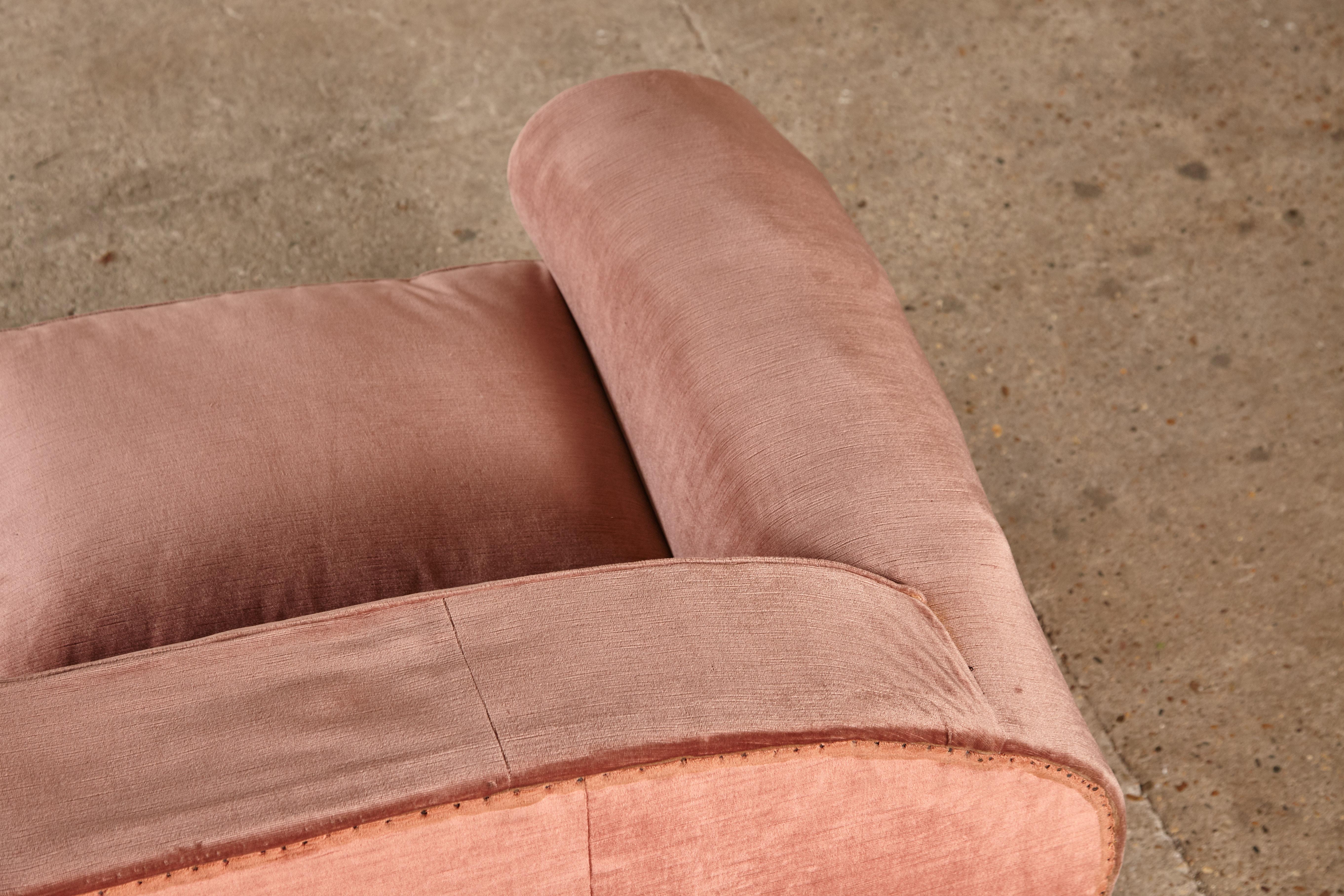 French Superb 1950s Pink Sofa Attributed to Maison Gouffé, France, 1950s (UK)
