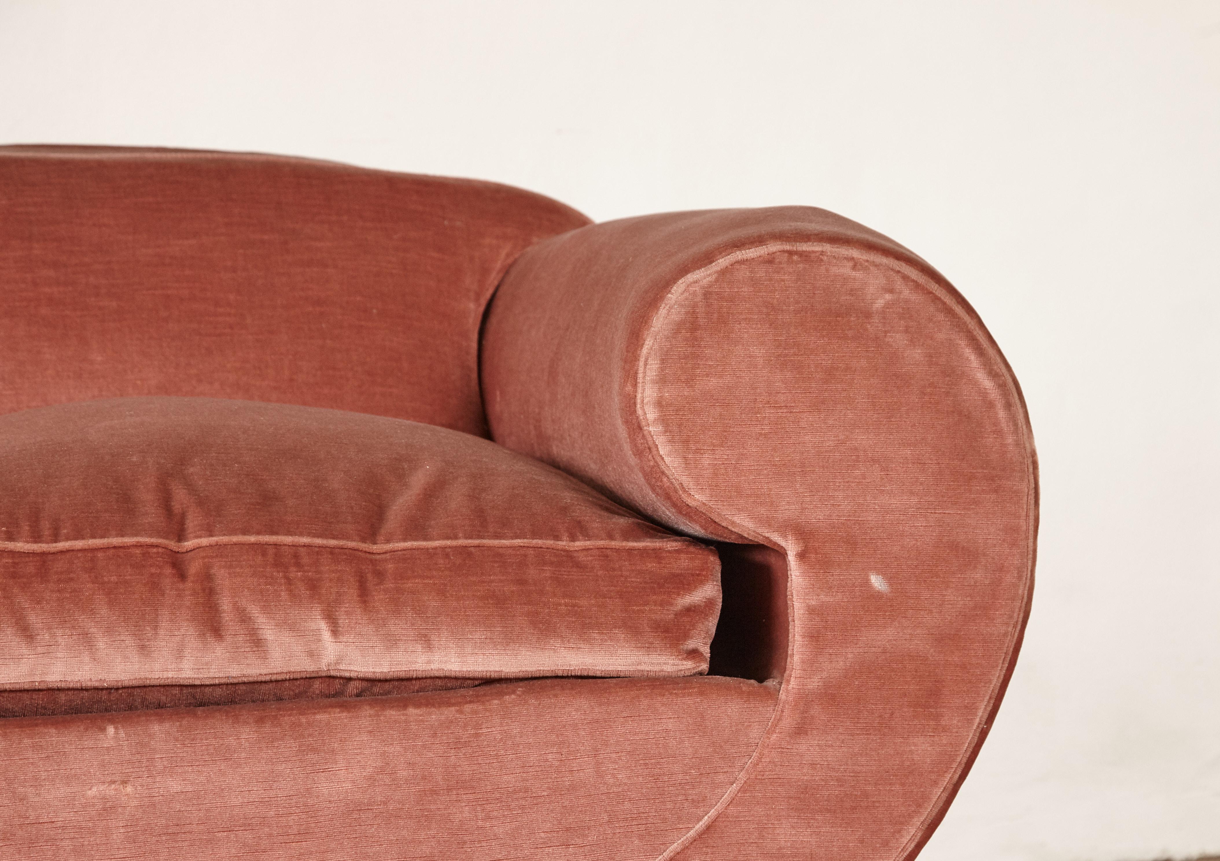 20th Century Superb 1950s Pink Sofa Attributed to Maison Gouffé, France, 1950s (UK)
