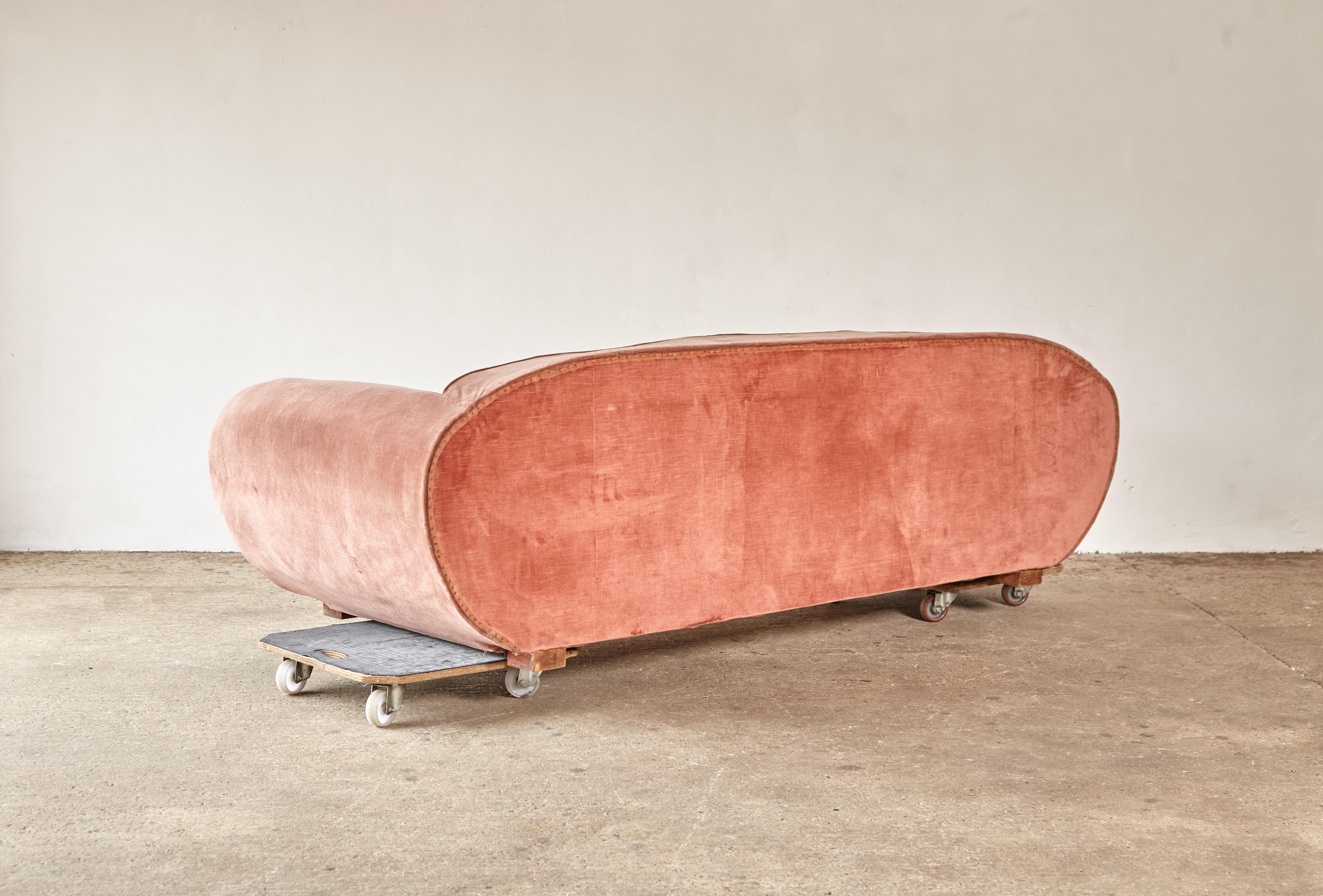 Fabric Superb 1950s Pink Sofa Attributed to Maison Gouffé, France, 1950s (UK)