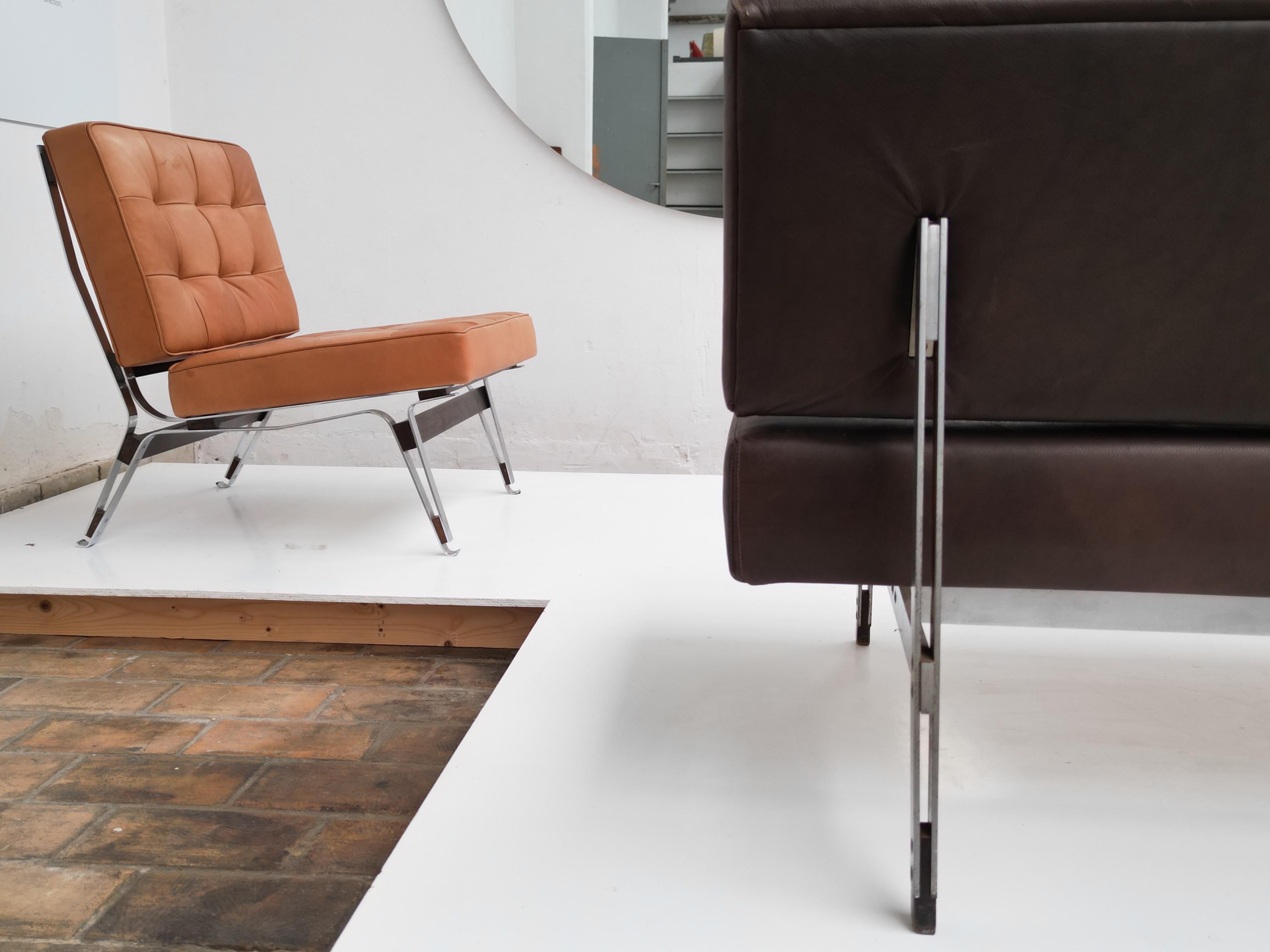 Superb 1958, 3 Seat, Gianfranco Frattini, '872' Leather Sofa, Cassina, Italy For Sale 1