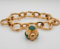 Superb 1960 Stylish Italian Charm Bracelet 18 Karat Gold