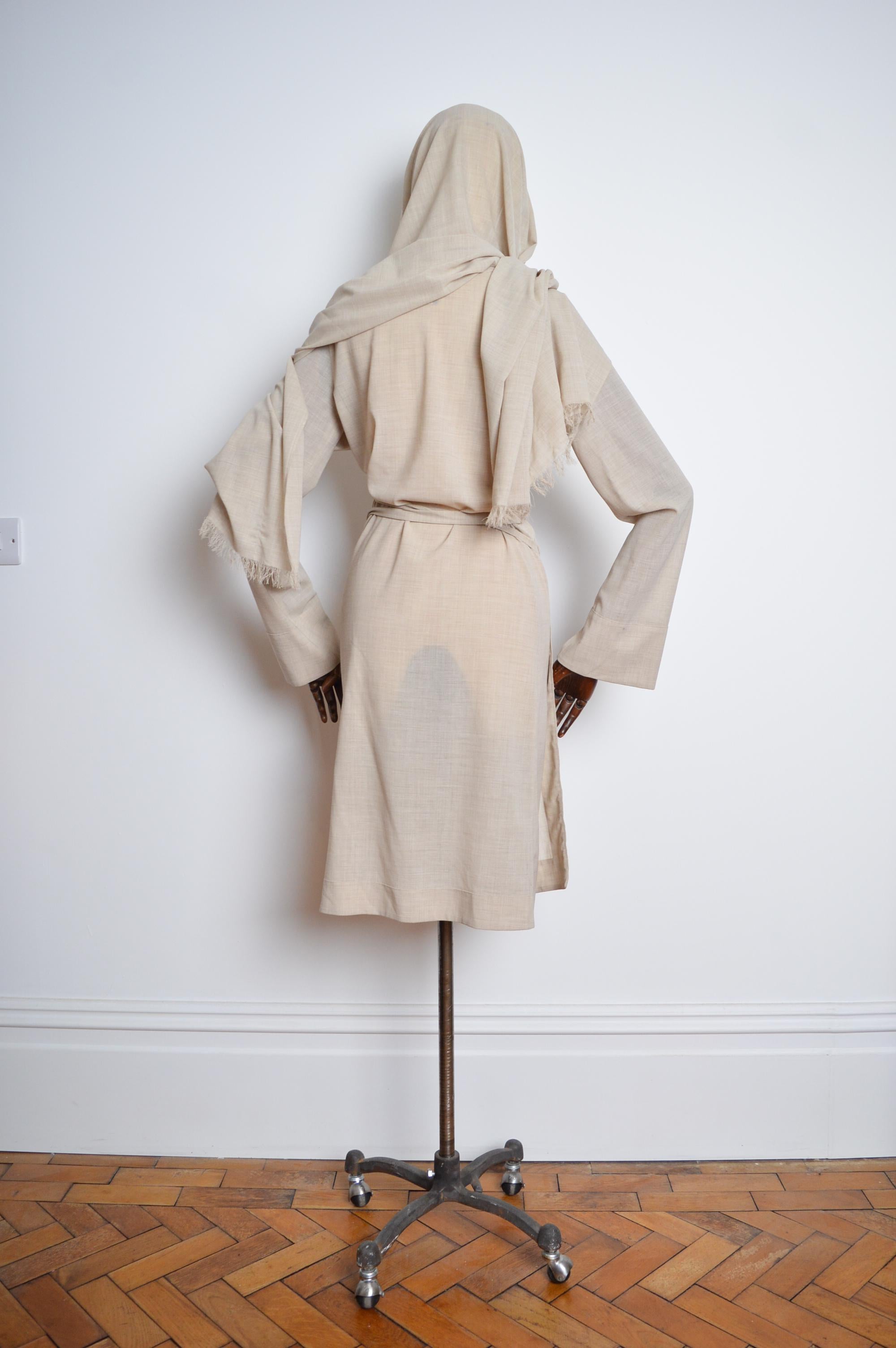 Superb 1990's Jean Paul Gaultier Sand Coloured Multiway Wrap Dress - Coat Jacket For Sale 9