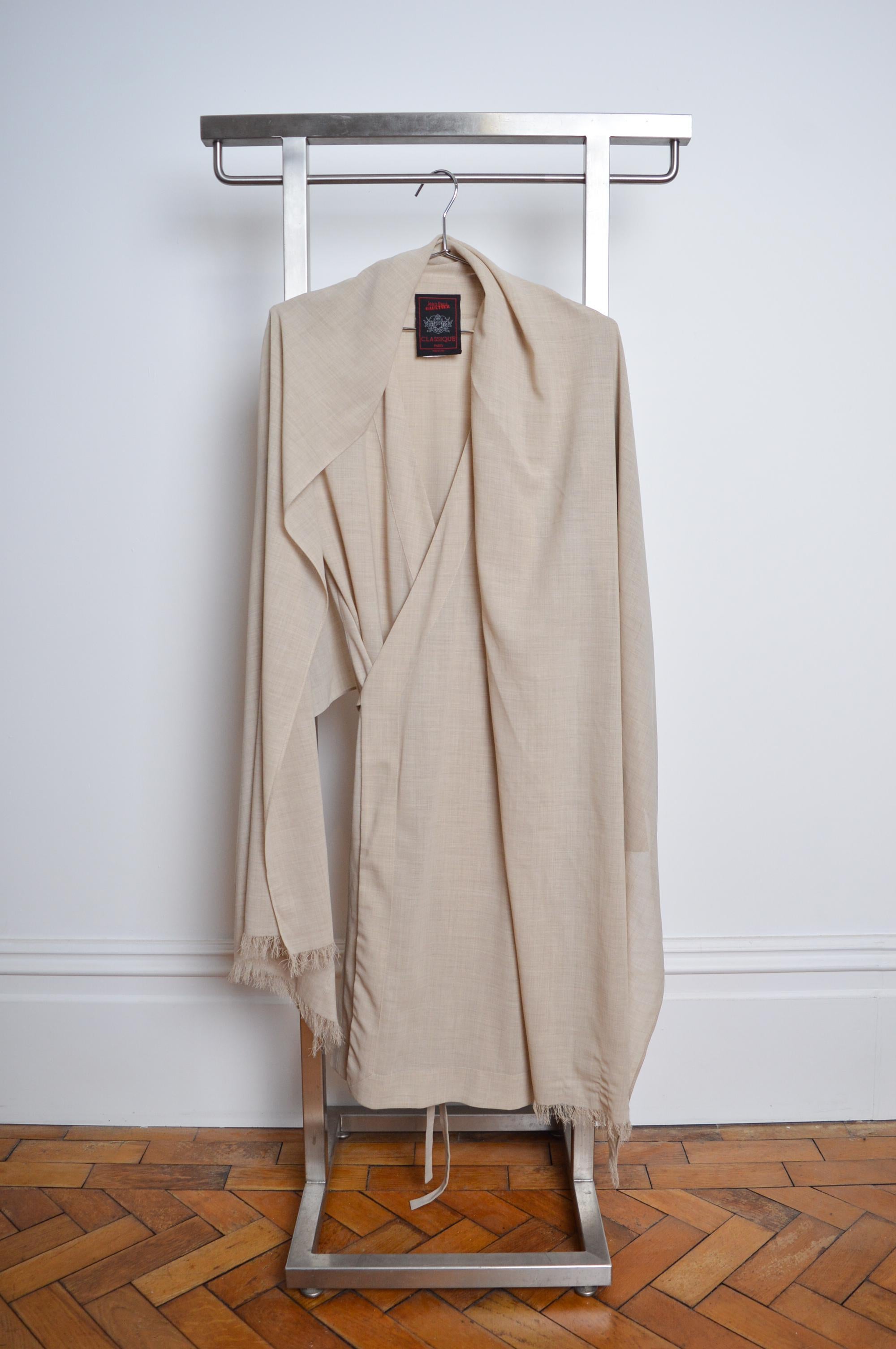 Superb 1990's Jean Paul Gaultier Sand Coloured Multiway Wrap Dress - Coat Jacket For Sale 10