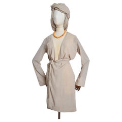 Superb 1990's Jean Paul Gaultier Sand Coloured Multiway Wrap Dress - Coat Jacket