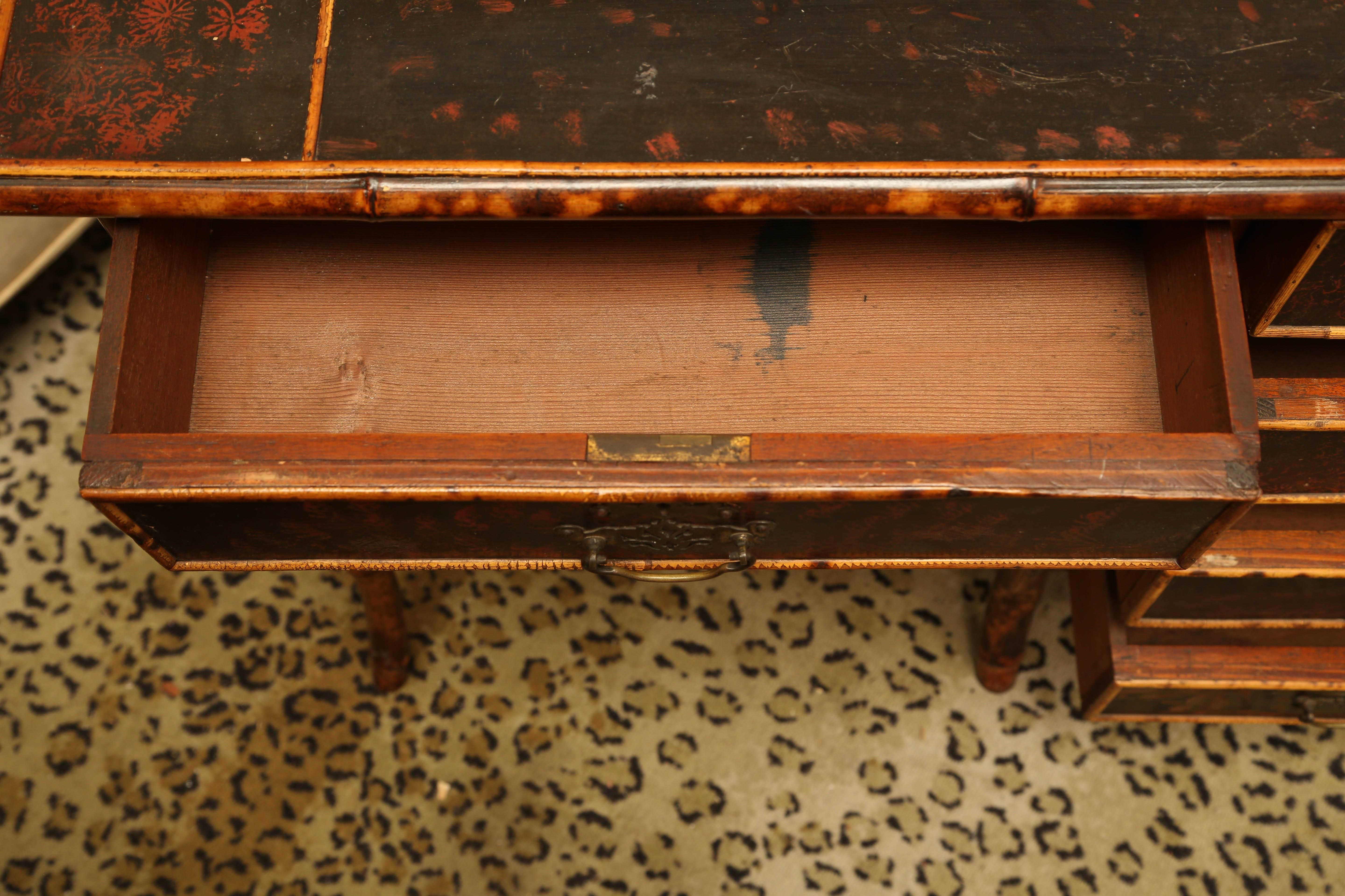 Superb 19th Century English Bamboo Desk 4