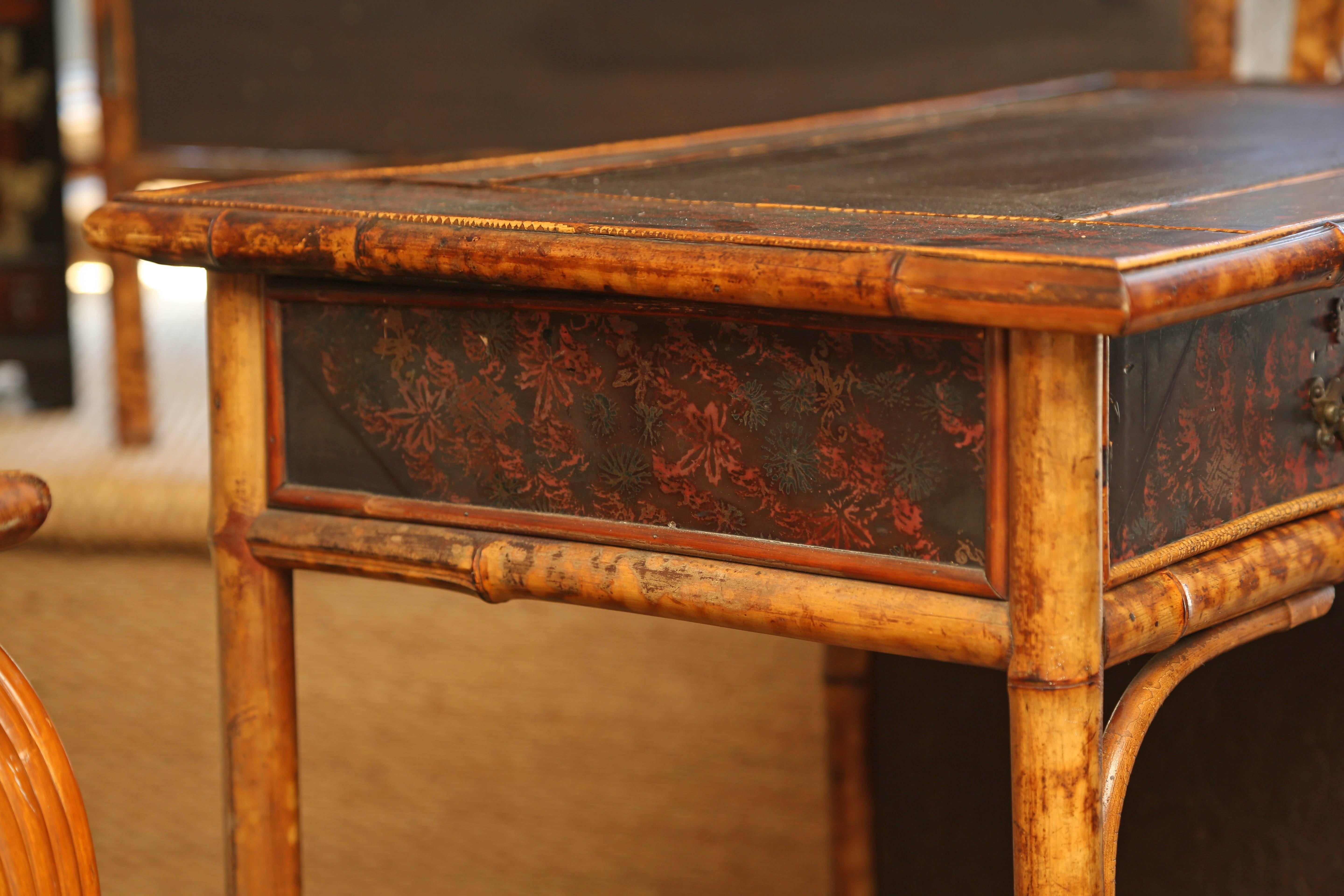 Superb 19th Century English Bamboo Desk 6