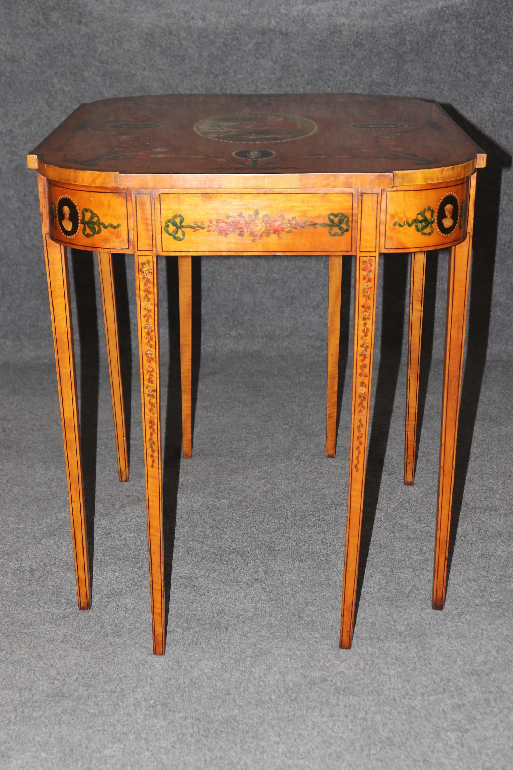 Superbe table centrale anglaise du 19ème siècle décorée de peinture Adams en bois de citronnier en vente 3