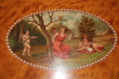 Superb 19th Century Adams Paint Decorated Satinwood English Center Table