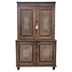 Superb 19th Century Anglo Indian Rosewood Cabinet, Intricate Bone & Ebony Inlay
