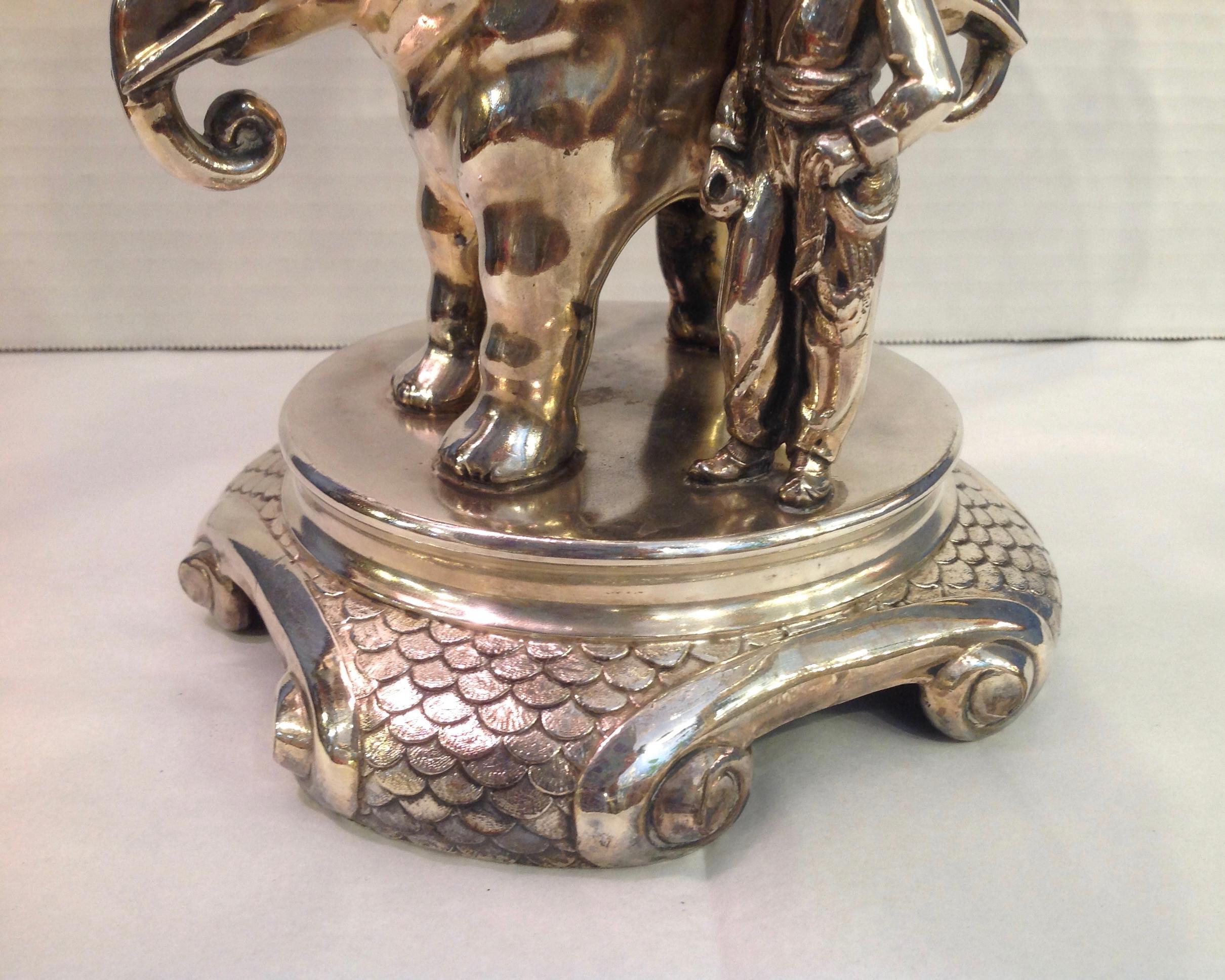 Superb 19th Century Anglo-Indian Style Elephant Motif Centerpiece / Epergne 2