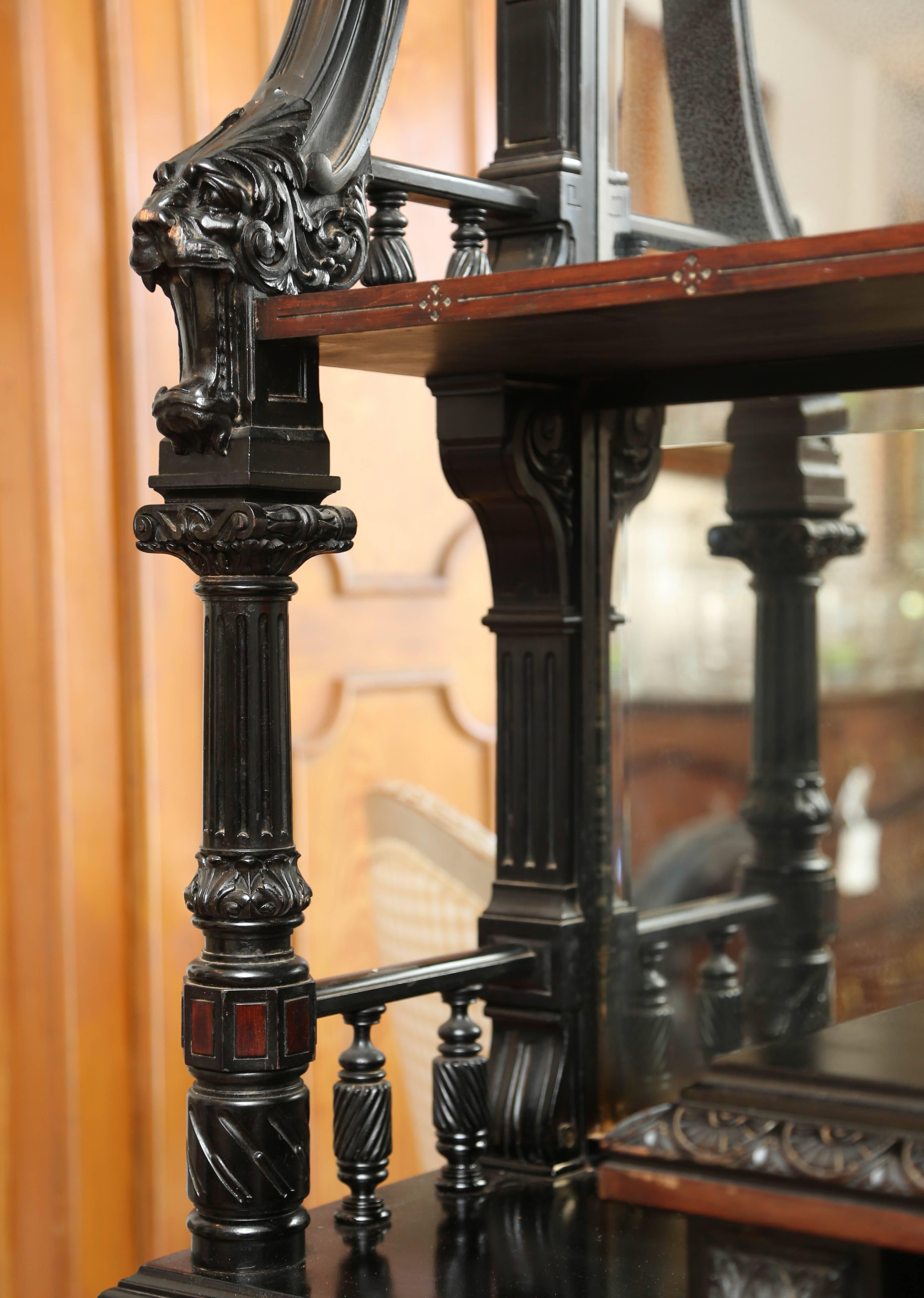 Superb 19th Century Black Ebony Cabinet, Hall Cupboard 3