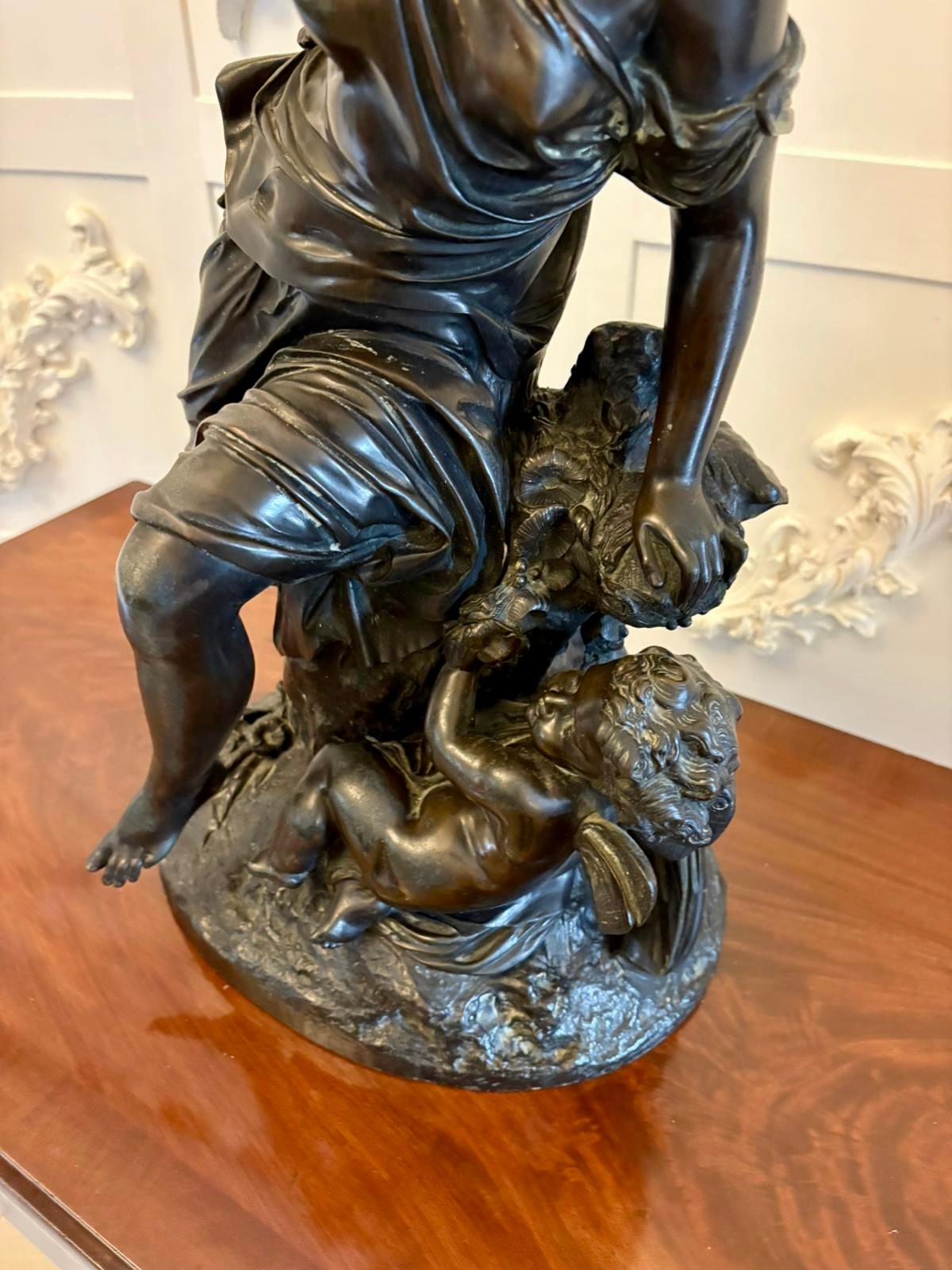 Superb 19th Century Bronze Sculpture by Renowned French Sculptor Auguste Moreau For Sale 2