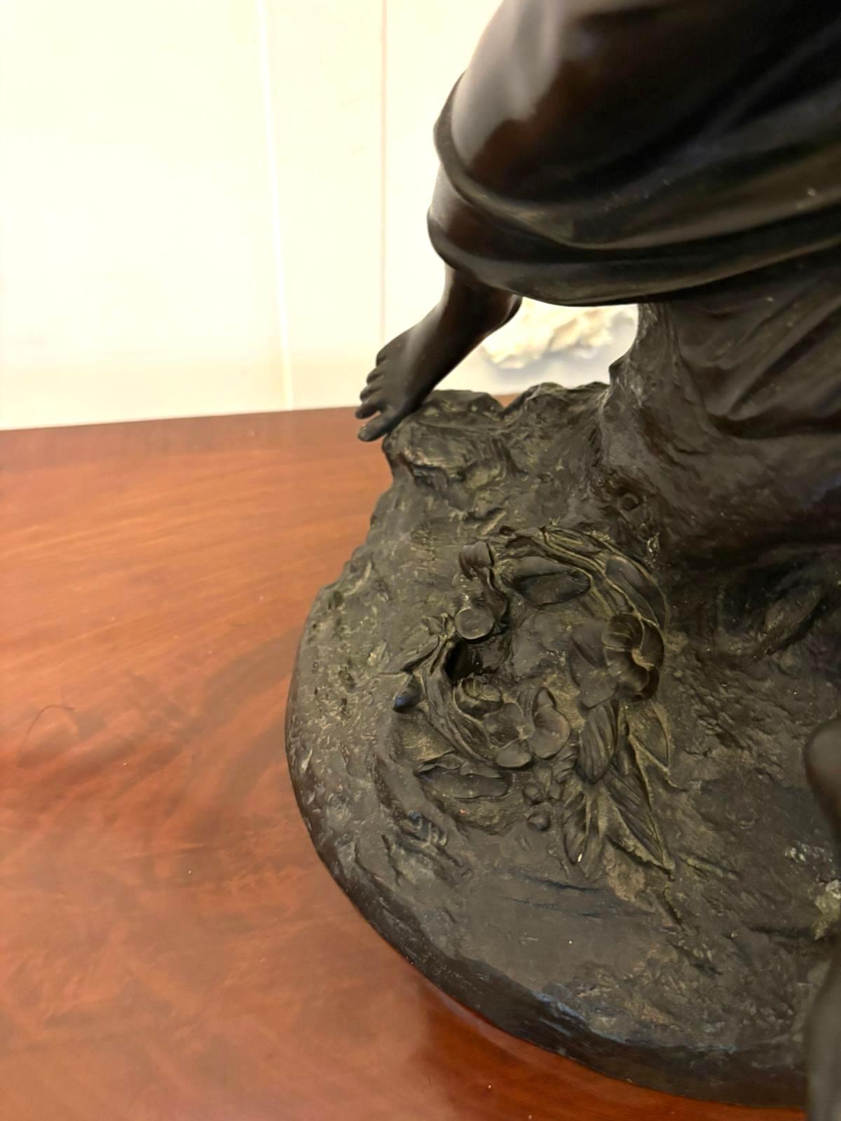 Superb 19th Century Bronze Sculpture by Renowned French Sculptor Auguste Moreau For Sale 3