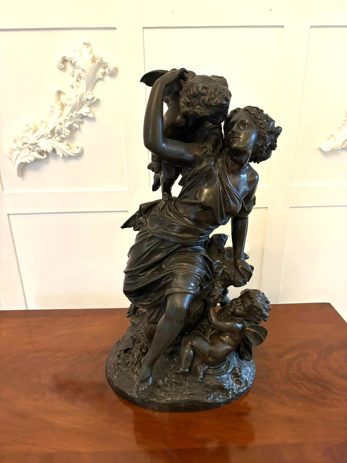 Superb 19th Century Bronze Sculpture by Renowned French Sculptor Auguste Moreau For Sale 6