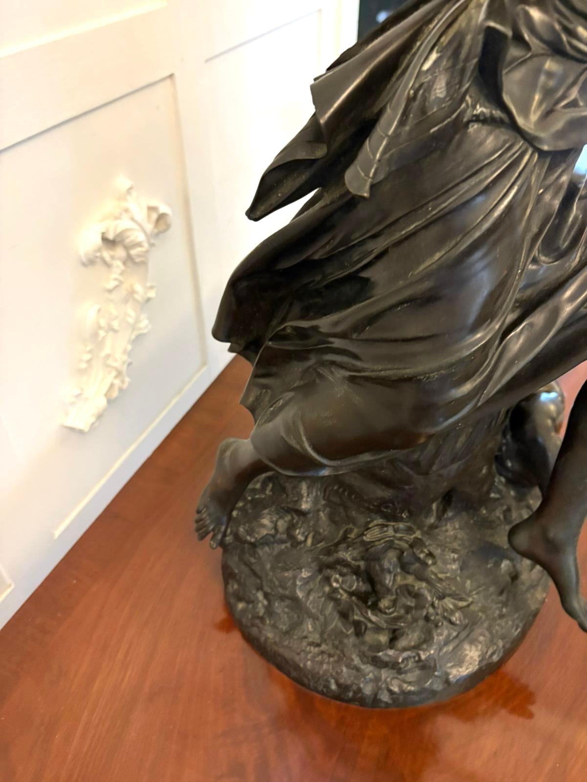 Superb 19th Century Bronze Sculpture by Renowned French Sculptor Auguste Moreau For Sale 9