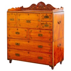 Superb 19th Century Camphor Wood Campaign Secretaire