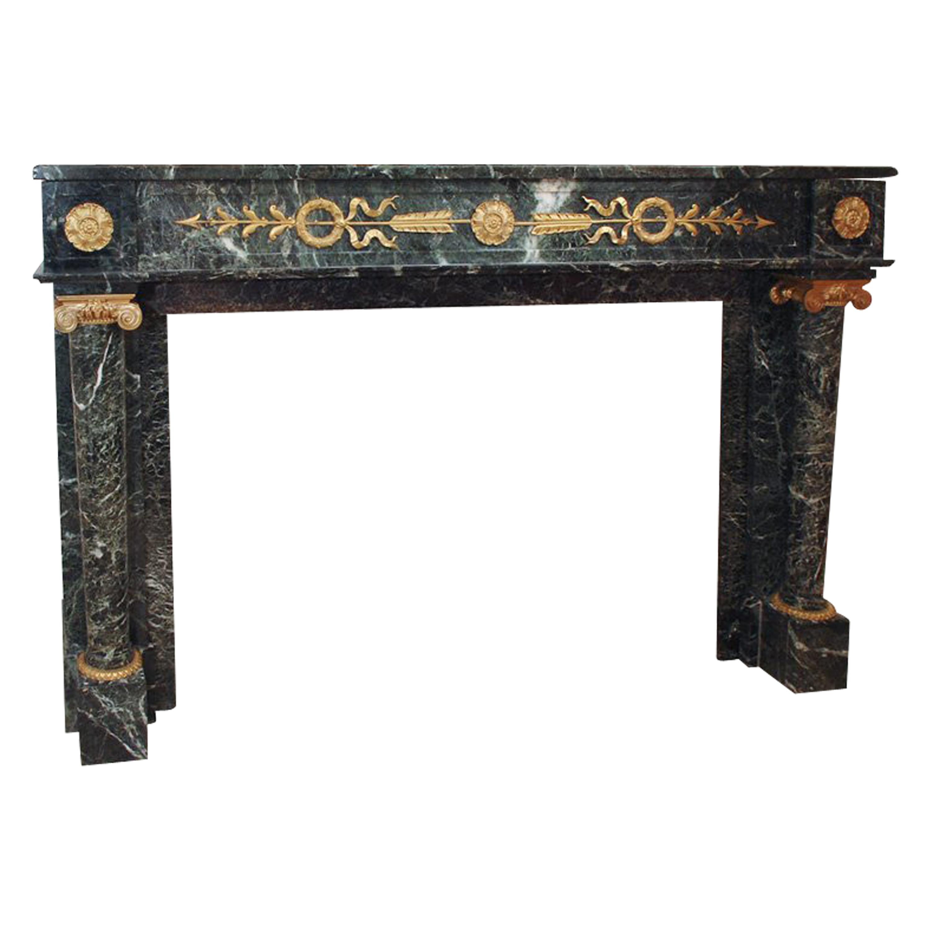 Superb 19th Century Empire bronze mounted mantle For Sale
