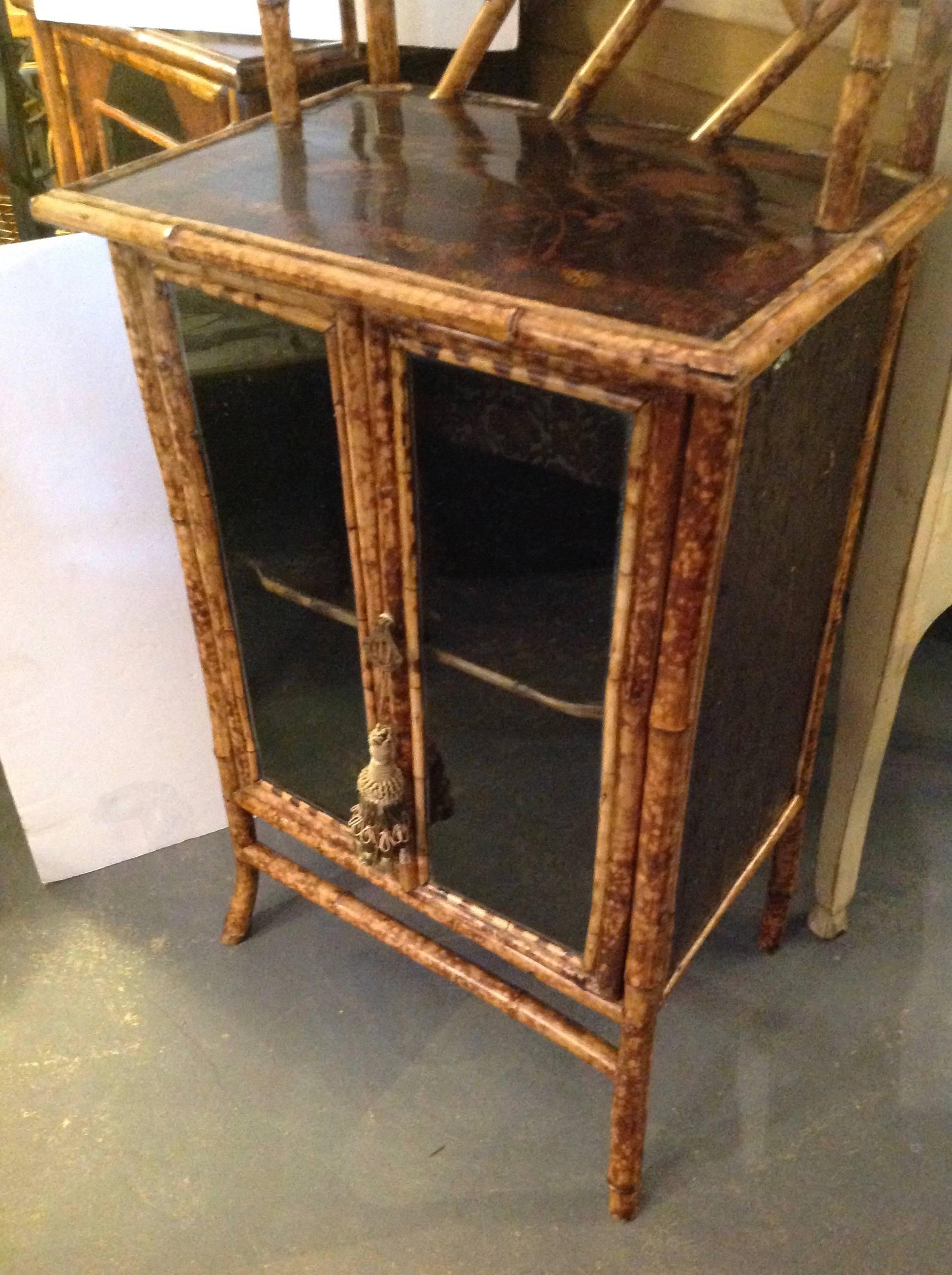 Superb 19th Century English Bamboo Bookcase or Side Cabinet 2