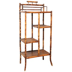 Superb 19th Century English Bamboo Cabinet or Étagère with Leather Tops