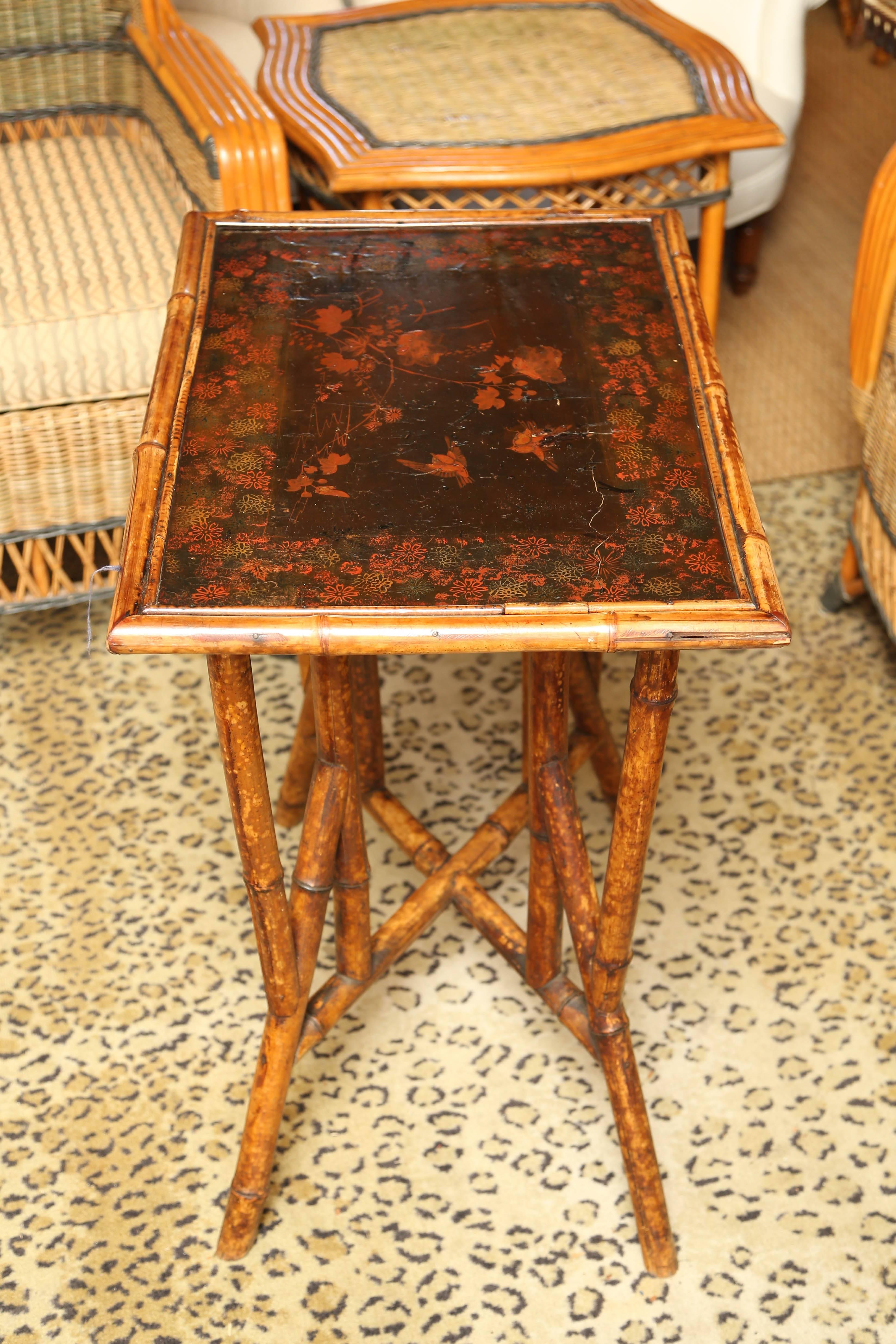 Superb 19th Century English Bamboo Side Table In Excellent Condition In West Palm Beach, FL