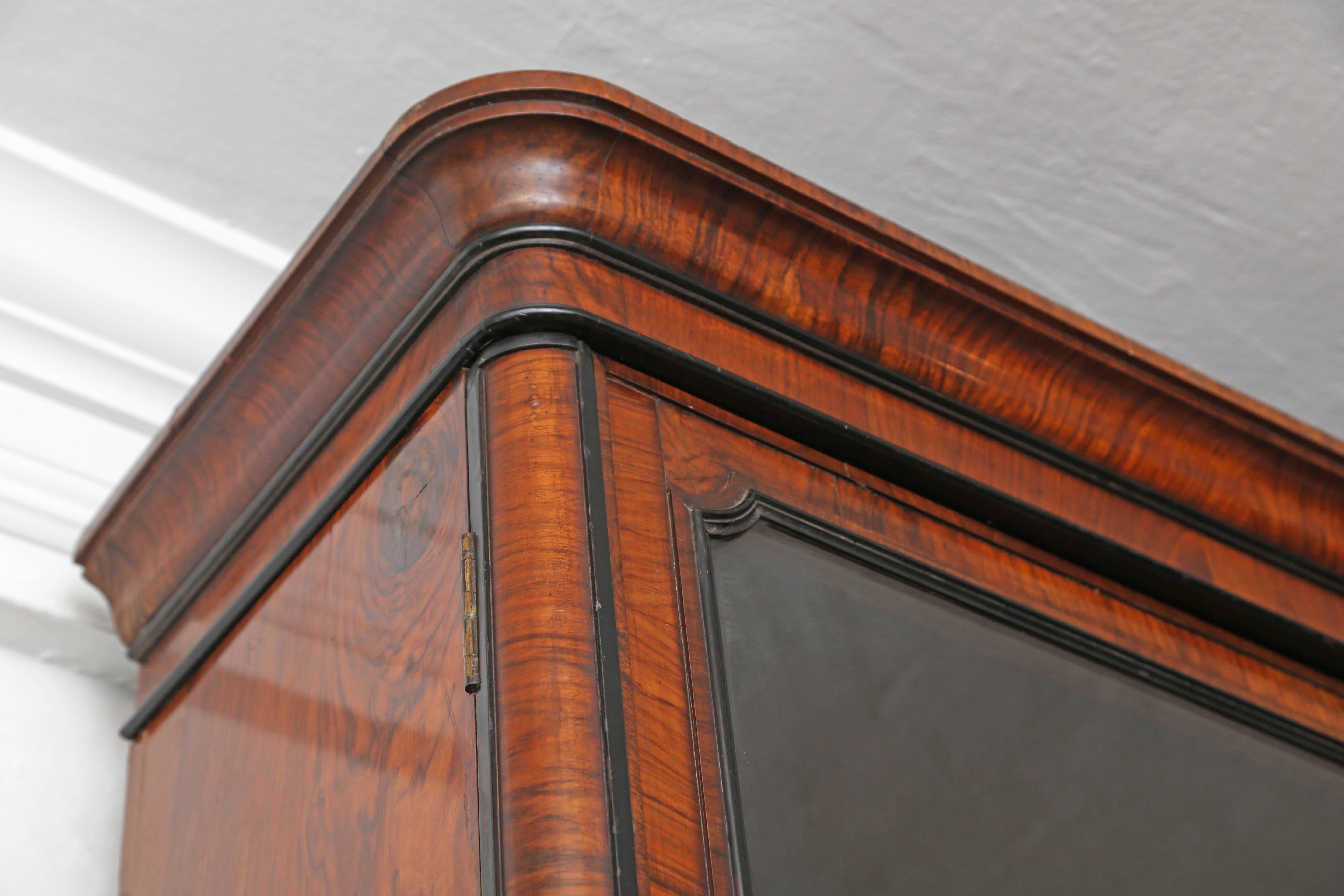  Superb 19th Century English Victorian Large Burr Walnut Library Bookcase 4