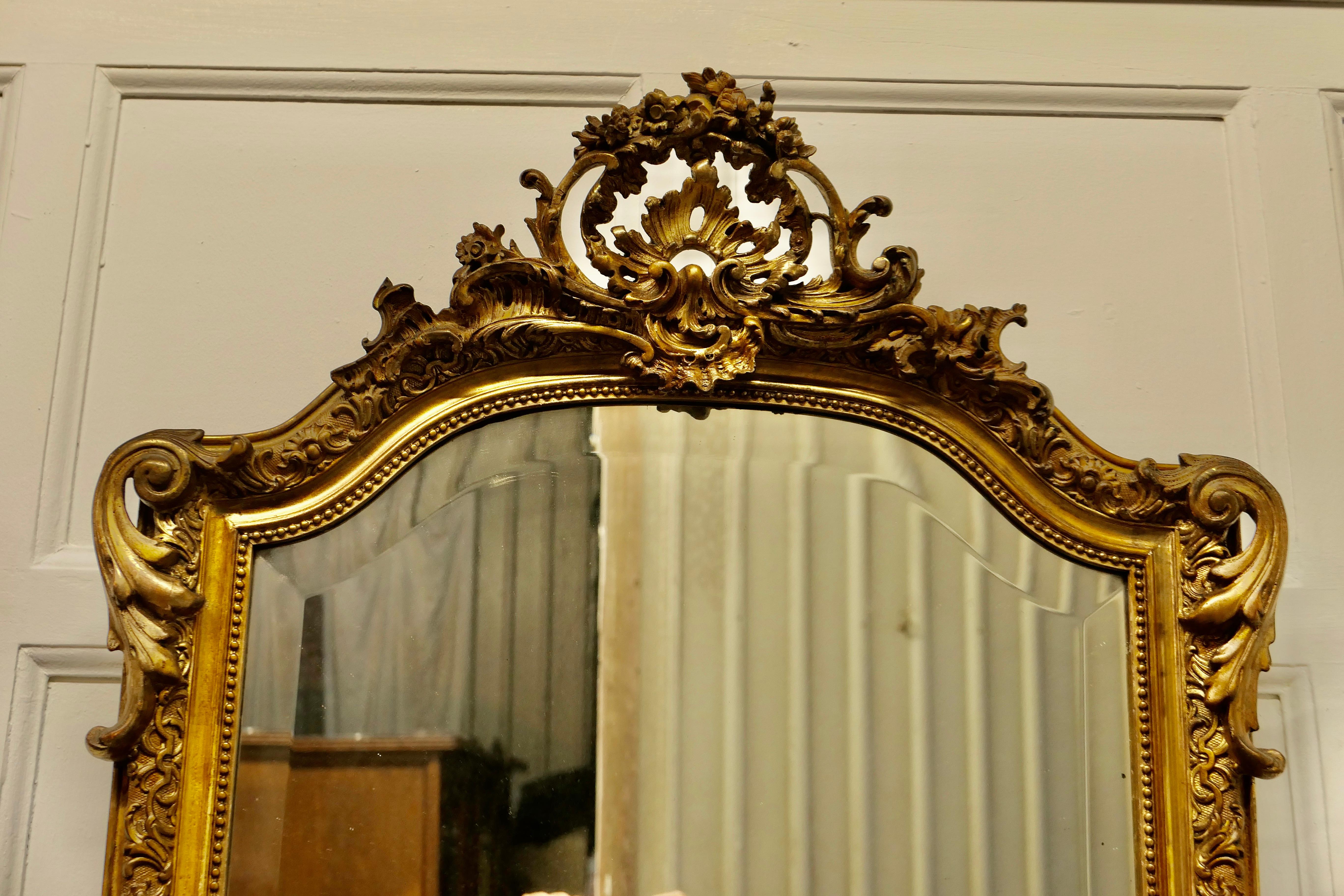 Superb 19th Century French Gilt Pier Mirror For Sale 3