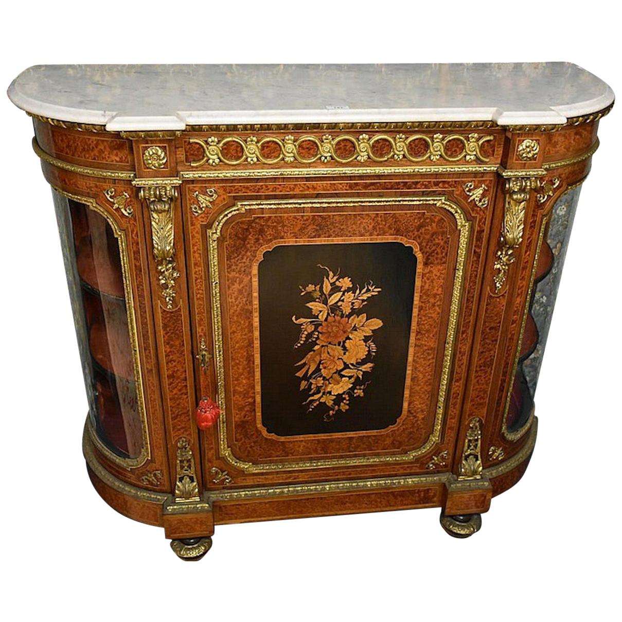 Superb 19th Century French Kingwood and Burr Walnut Salon Cabinet For Sale