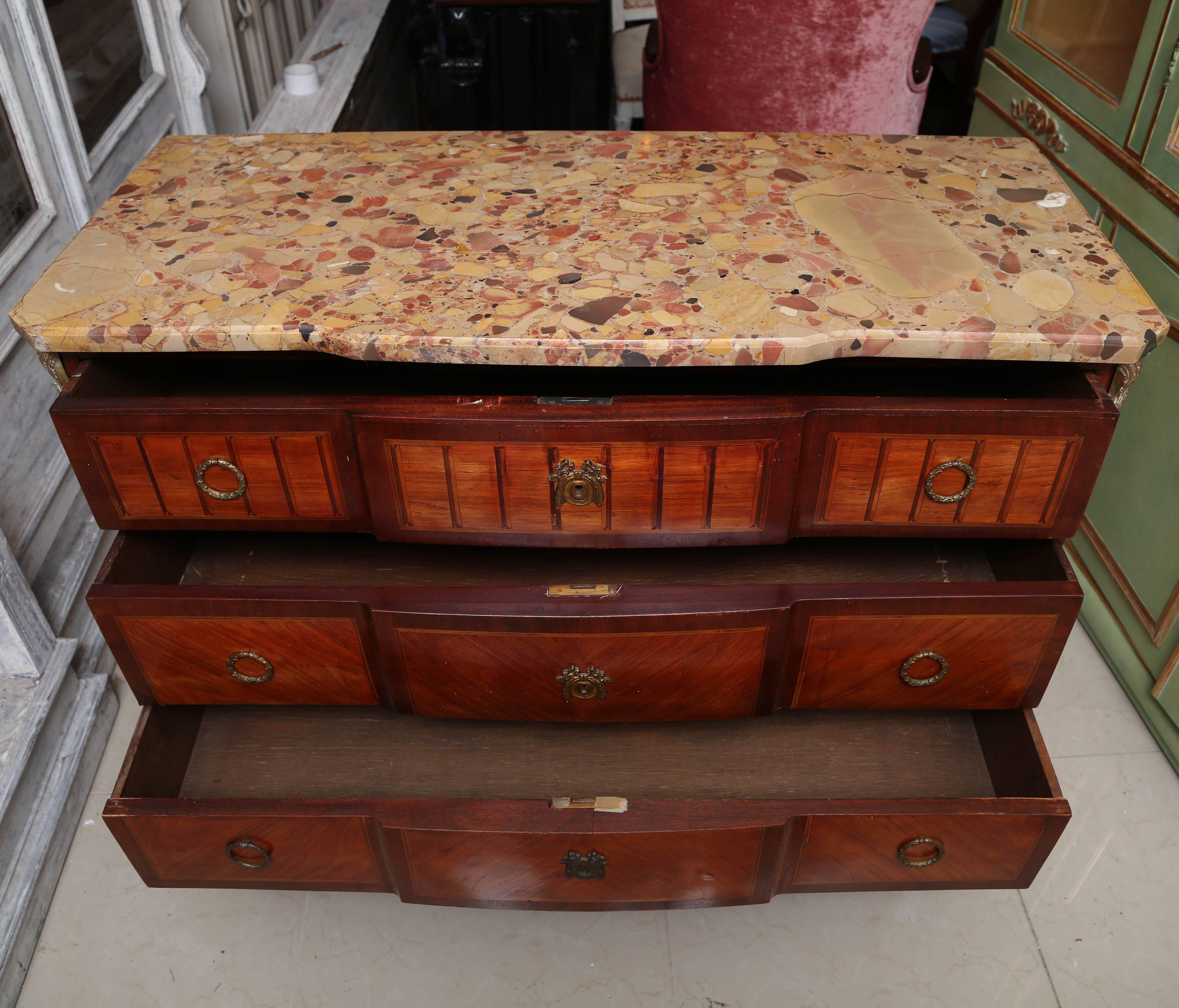 Superb 19th Century French Marble-Top Commode or Chest of Drawers 1