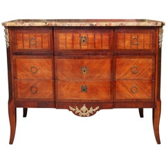 Superb 19th Century French Marble-Top Commode or Chest of Drawers