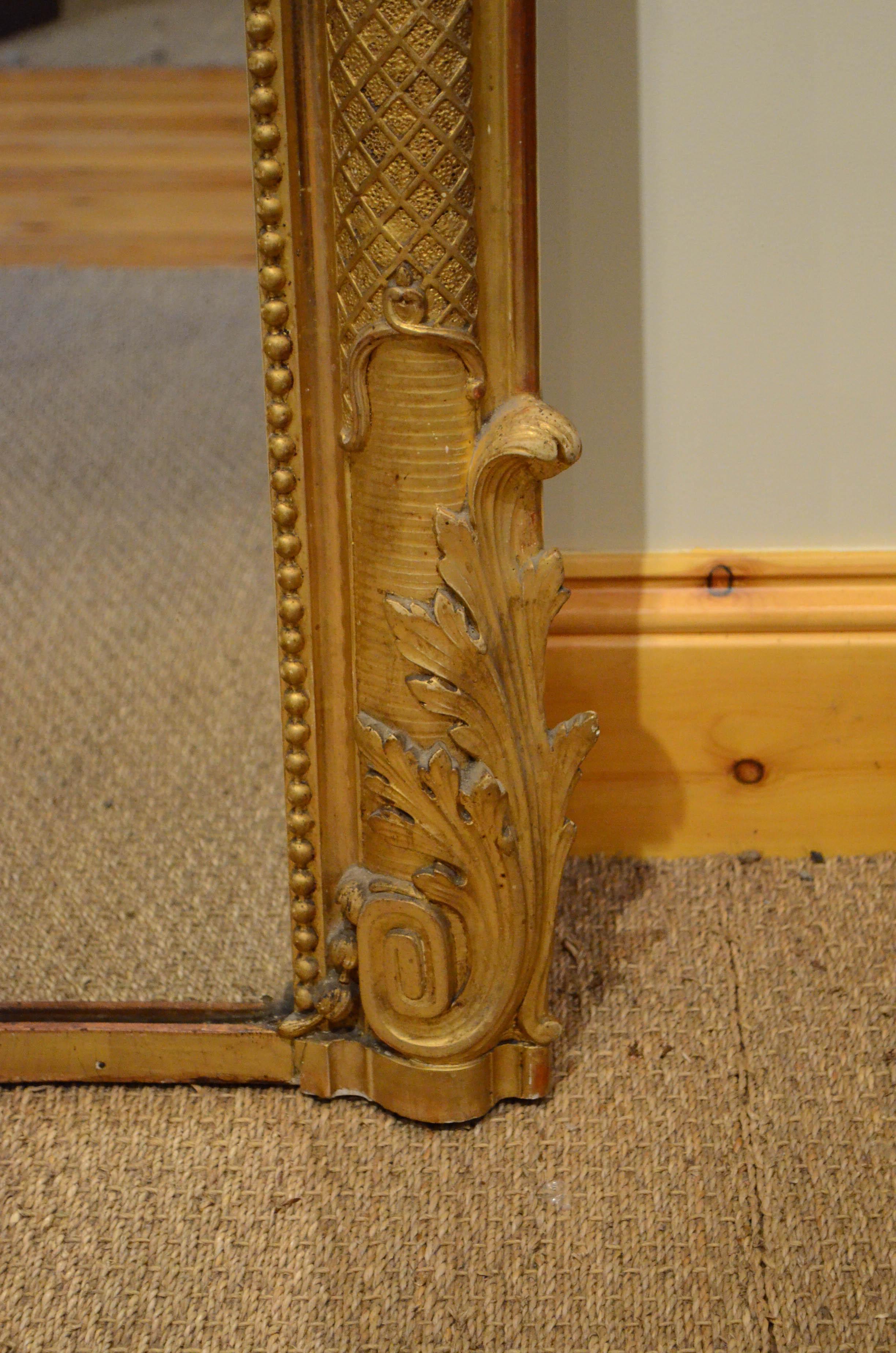 Superb 19th Century Giltwood Floor Standing Mirror 2