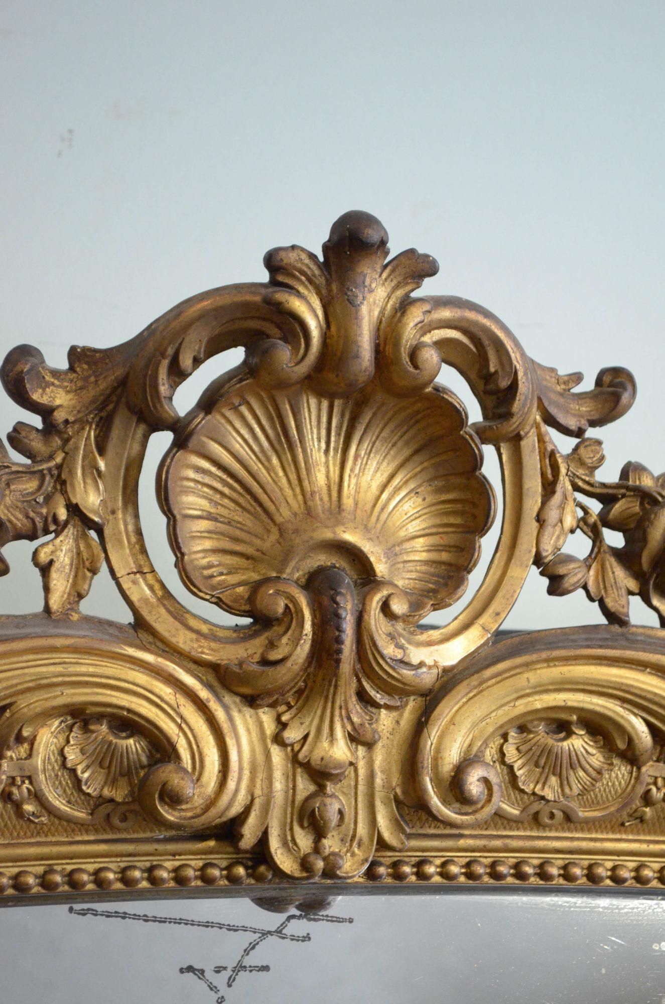 Hervorragender Bodenständer aus vergoldetem Holz aus dem 19. Jahrhundert H203cm im Angebot 6