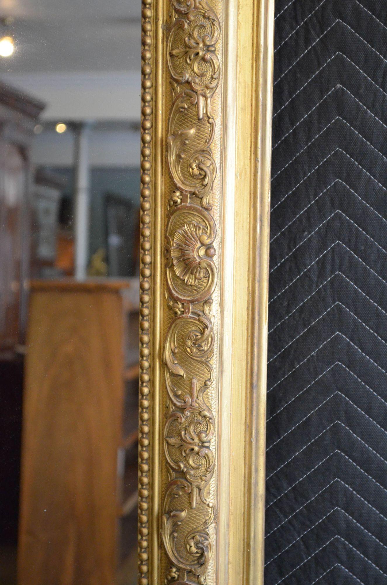 Superb 19th Century Giltwood Floor Standing Mirror H203cm For Sale 11
