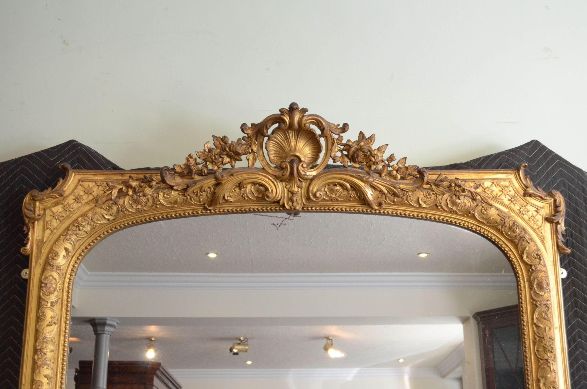 Superb 19th Century Giltwood Floor Standing Mirror H203cm For Sale 12