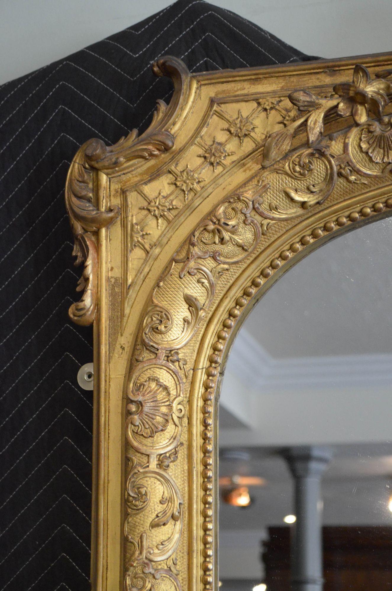 Superb 19th Century Giltwood Floor Standing Mirror H203cm For Sale 2