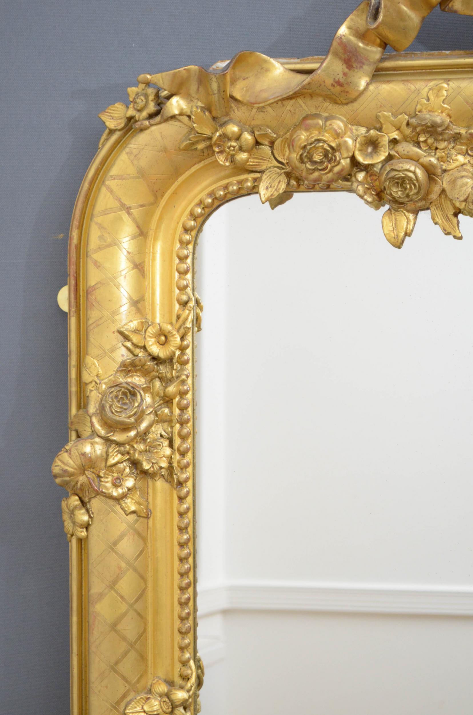 Superb 19th Century Giltwood Mirror In Good Condition In Whaley Bridge, GB